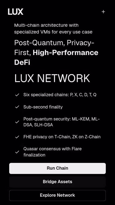 Screenshot of lux.network