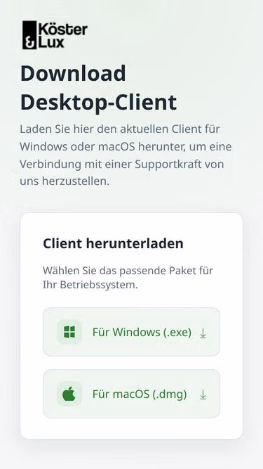 Screenshot of lux.support