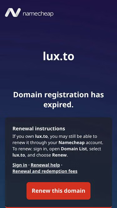 Screenshot of lux.to