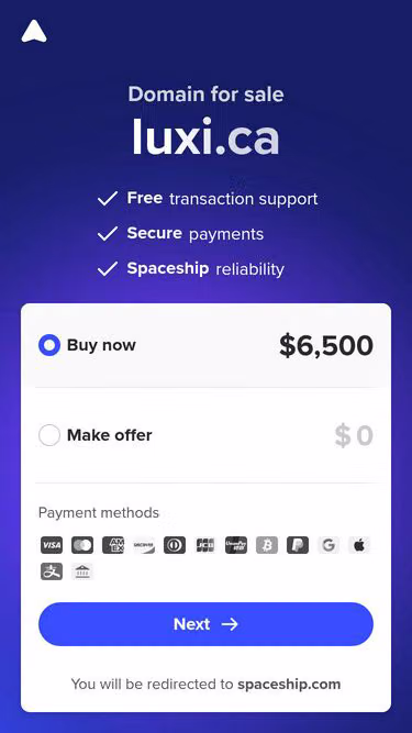 Screenshot of luxi.ca
