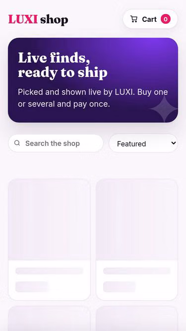 Screenshot of luxi.show