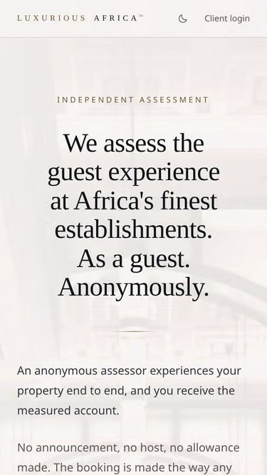 Screenshot of luxurious.africa