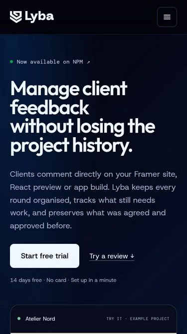 Screenshot of lyba.io
