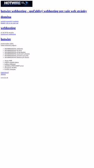 Screenshot of lyn.sk