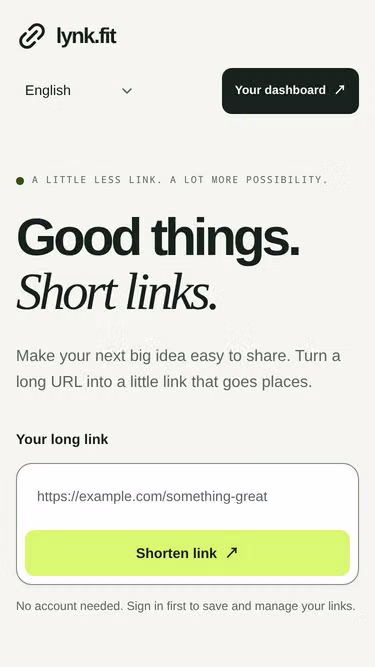 Screenshot of lynk.fit