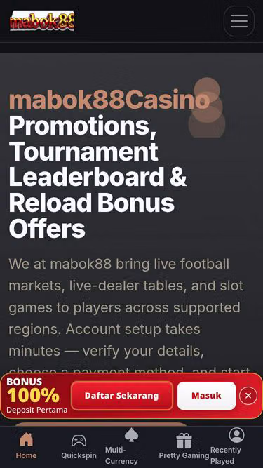 Screenshot of mabok88.app