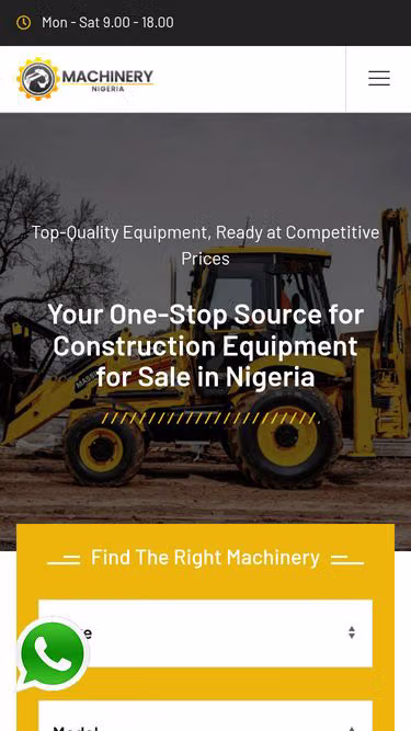 Screenshot of machinery.com.ng