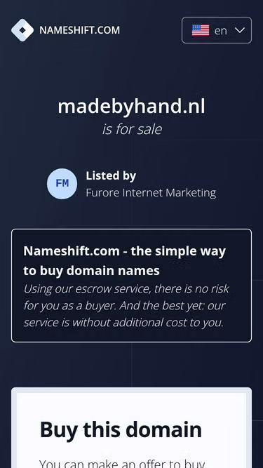 Screenshot of madebyhand.nl