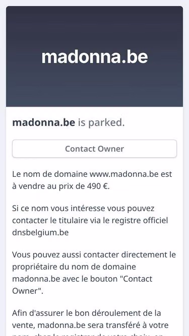 Screenshot of madonna.be