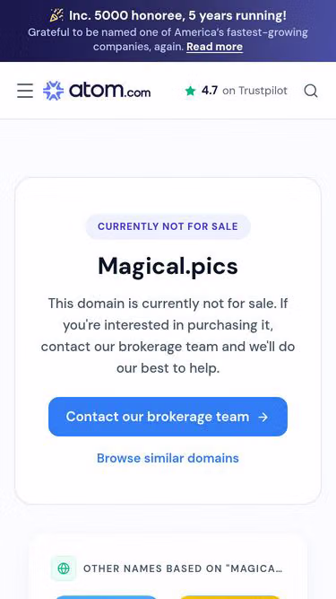 Screenshot of magical.pics