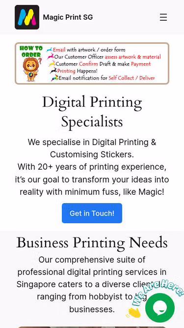 Screenshot of magicprint.com.sg
