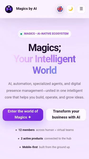 Screenshot of magics.site