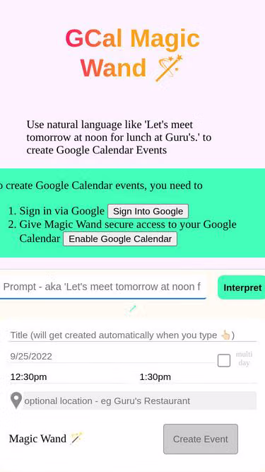 Screenshot of magicwand.quest