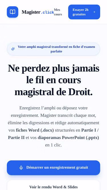 Screenshot of magister.click