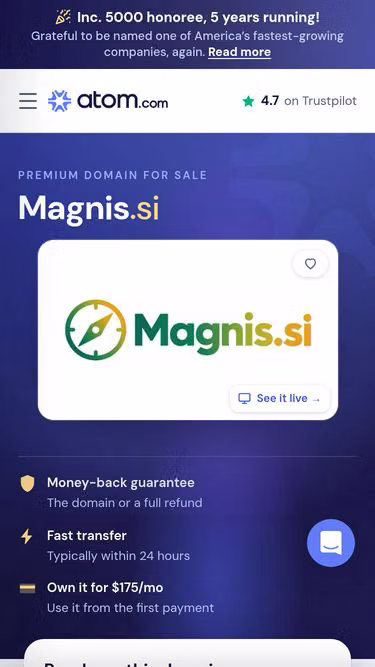 Screenshot of magnis.si