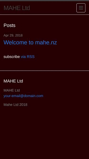 Screenshot of mahe.nz