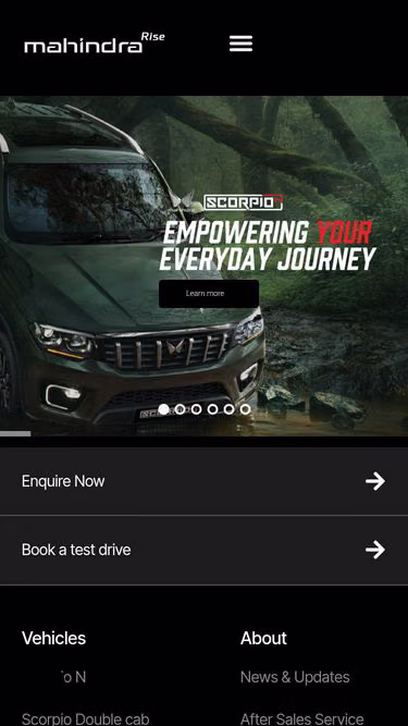 Screenshot of mahindra.co.ke