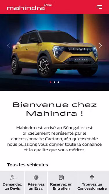 Screenshot of mahindra.sn