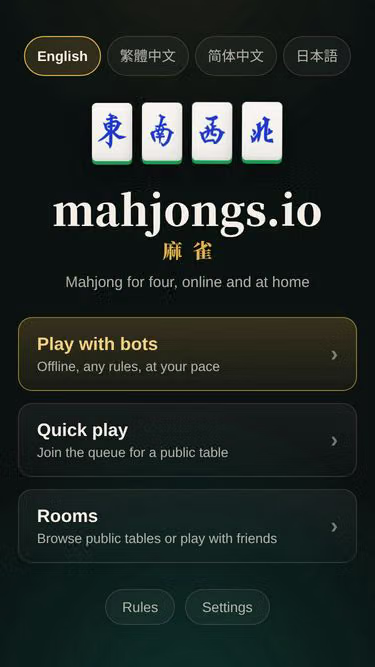 Screenshot of mahjongs.io