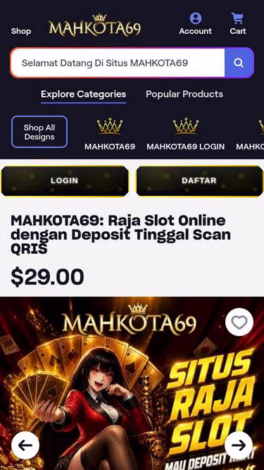 Screenshot of mahkota69.us