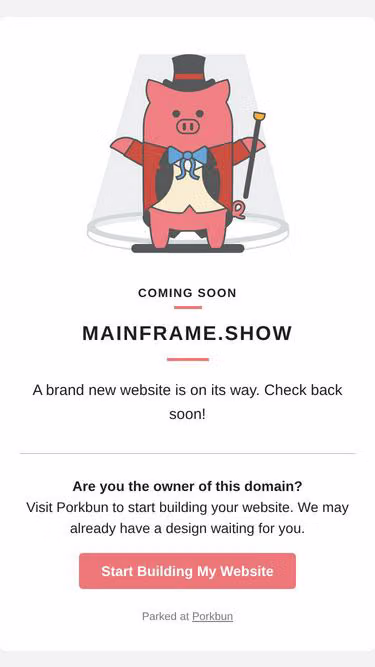 Screenshot of mainframe.show