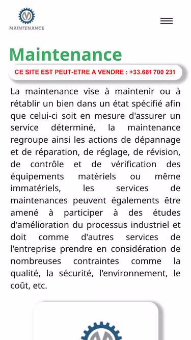 Screenshot of maintenance.fr