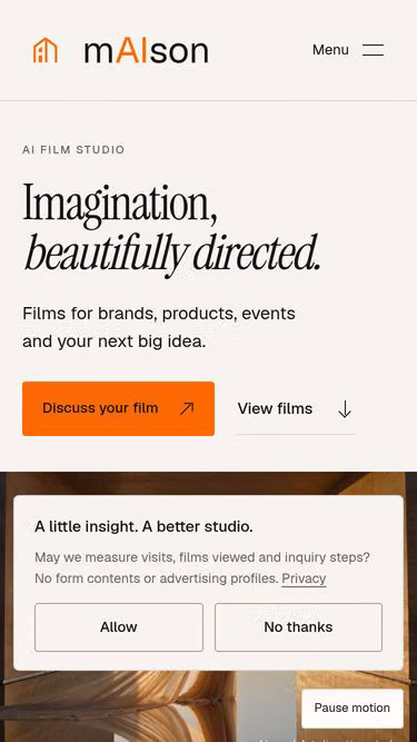 Screenshot of maison.film
