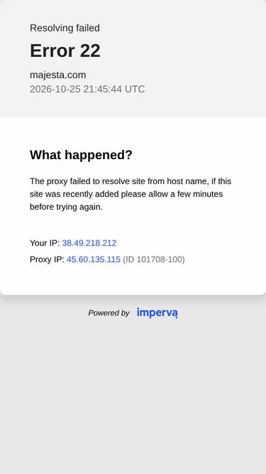 Screenshot of majesta.com