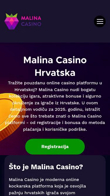 Screenshot of malina-casino.hr