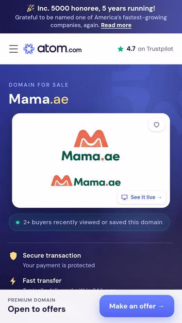 Screenshot of mama.ae