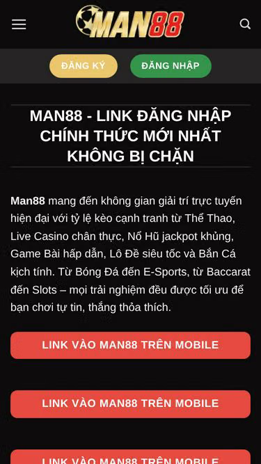 Screenshot of man88.health
