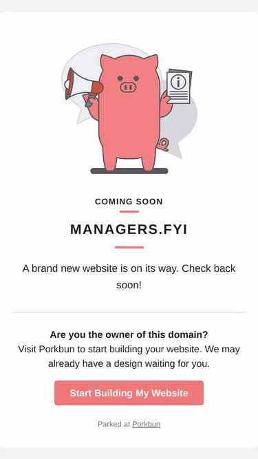 Screenshot of managers.fyi
