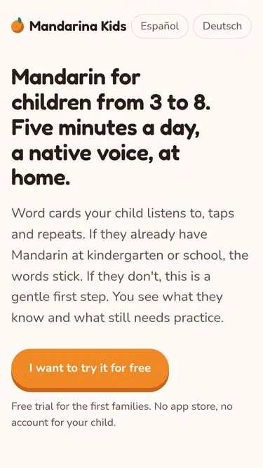 Screenshot of mandarina.kids