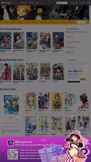 Screenshot of mangafox.com