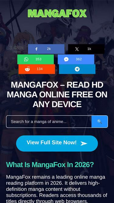 Screenshot of mangafox.vu