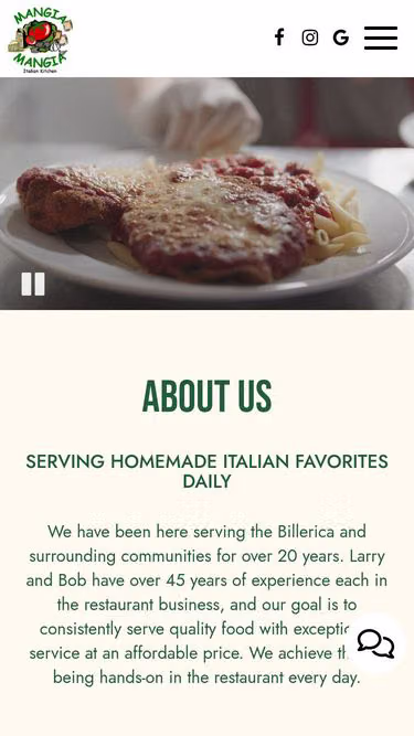Screenshot of mangia.info
