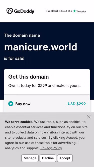 Screenshot of manicure.world
