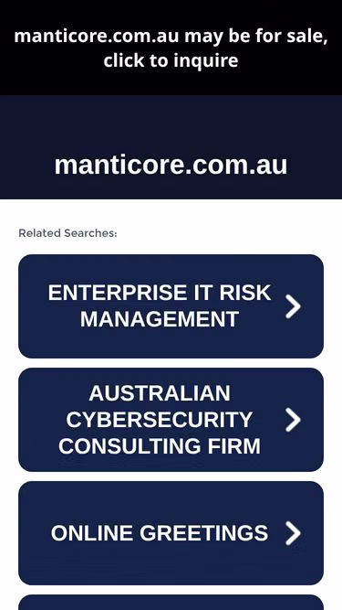 Screenshot of manticore.com.au