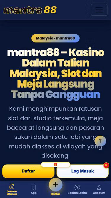 Screenshot of mantra88.my