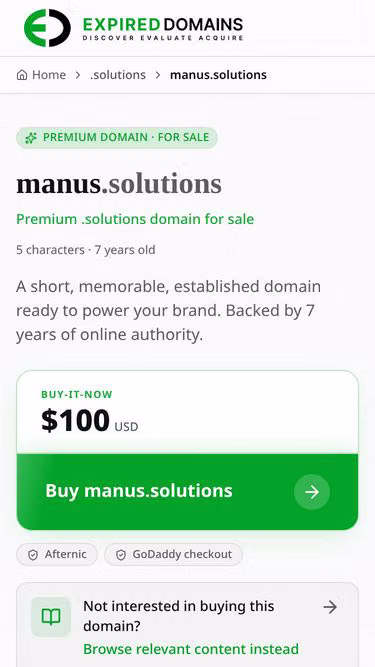 Screenshot of manus.solutions