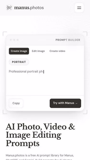 Screenshot of manus.video