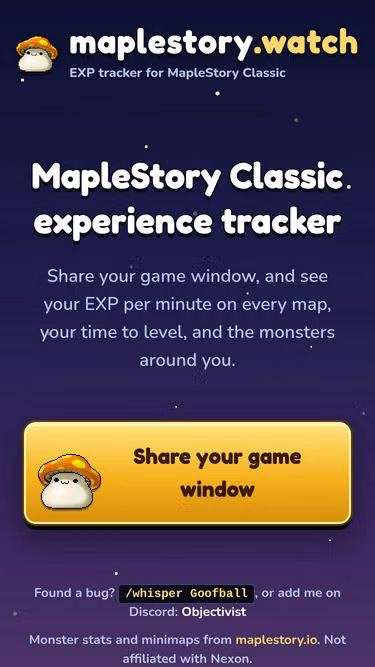 Screenshot of maplestory.watch