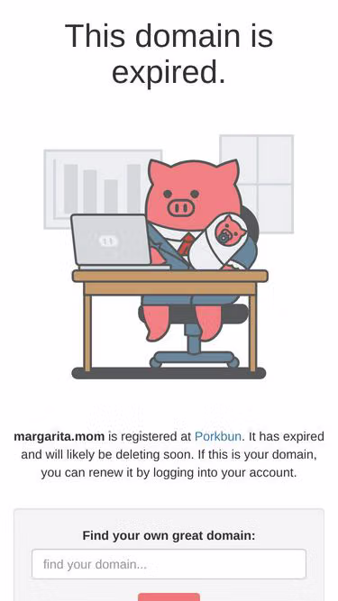 Screenshot of margarita.mom