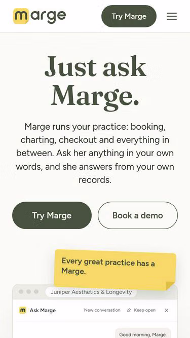 Screenshot of marge.health