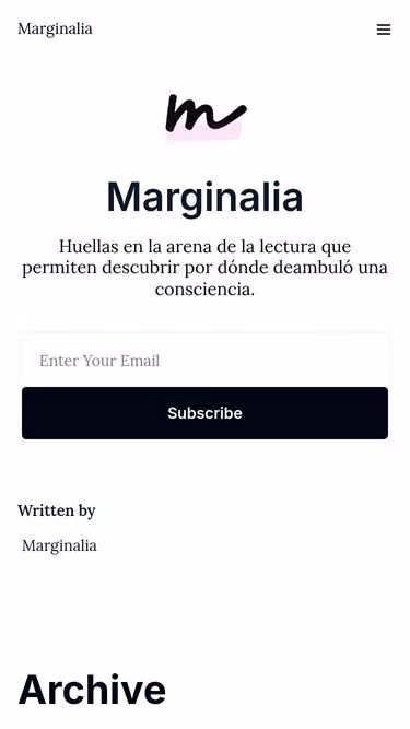 Screenshot of marginalia.email