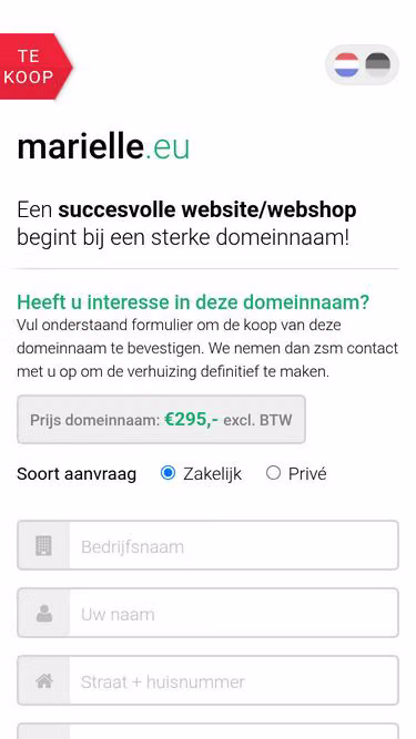 Screenshot of marielle.eu