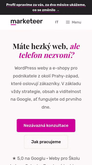 Screenshot of marketeer.cz