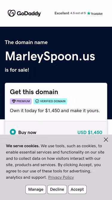Screenshot of marleyspoon.us