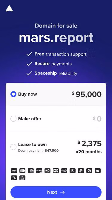 Screenshot of mars.report