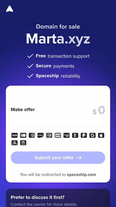 Screenshot of marta.xyz